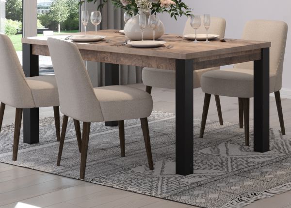 Esstisch Concrete in Eiche Tabak und schwarz K�chentisch 160 x 90 cm