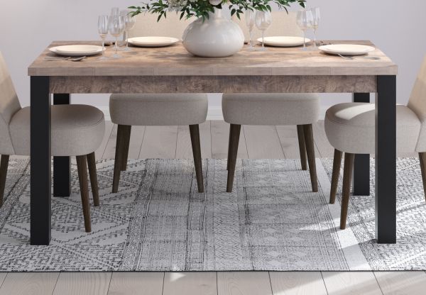 Esstisch Concrete in Eiche Tabak und schwarz K�chentisch 160 x 90 cm
