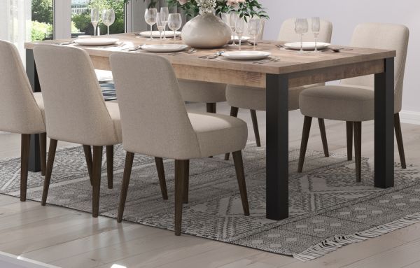 Esstisch Concrete in Eiche Tabak und schwarz K�chentisch 200 x 100 cm