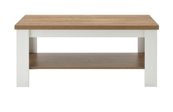 Couchtisch Seyne in wei� Pinie und Eiche hell Landhaus Beistelltisch 120 x 60 cm