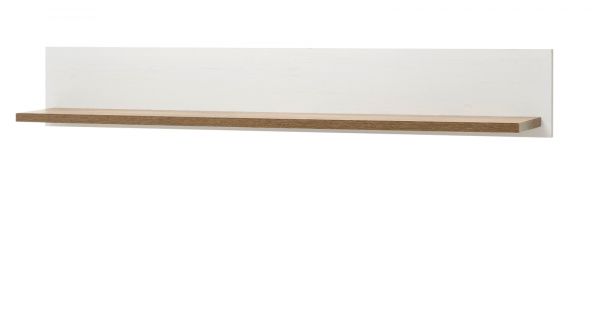 Wandboard Seyne in wei� Pinie und Eiche hell Landhaus Wandregal 130 cm