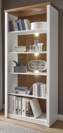 Regal Seyne in wei� Pinie und Eiche hell Landhaus Standregal 90 x 198 cm