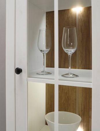 Wohnwand Seyne in wei� Pinie und Eiche hell Landhaus Wohnkombination 4-teilig 300 x 198 cm
