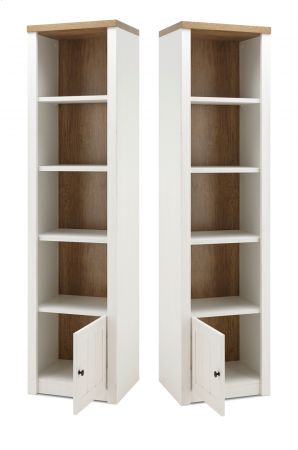 Wohnwand Seyne in wei� Pinie und Eiche hell Landhaus Wohnkombination 4-teilig 300 x 198 cm