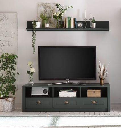 TV-Lowboard Forres in gr�n Landhaus TV Unterteil 158 x 47 cm