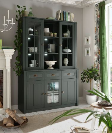 Buffetschrank Forres in gr�n Landhaus Buffet 130 x 196 cm