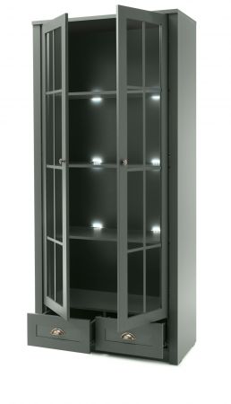 Wohnwand Forres in gr�n Landhaus Wohnkombination 3-teilig 240 x 198 cm