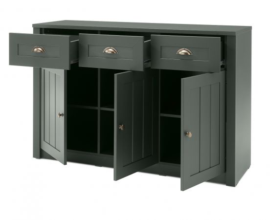 Wohnwand Forres in mattem Gr�n Landhaus Wohnkombination 4-teilig 270 x 198 cm