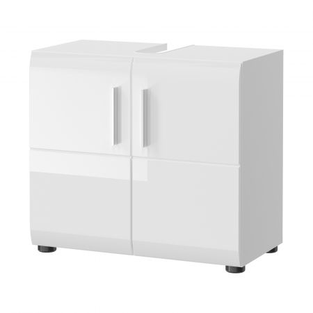 Waschbeckenunterschrank Hunter in wei� Hochglanz Badezimmer Unterschrank 60 x 54 cm