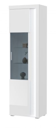 Vitrine Sunroof in wei� Hochglanz Vitrinenschrank inklusive Beleuchtung 60 x 202 cm, Soft-Close
