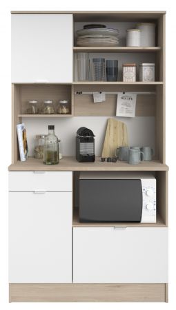 Parisot K�chenschrank Set 2-tlg. Socool1 in wei� und Jackson Eiche K�che Buffet und K�cheninsel