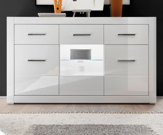 Sideboard Carrara in wei� Hochglanz Wohn- und Esszimmer Kommode 164 x 97 cm
