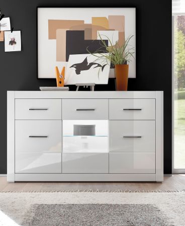 Sideboard Carrara in wei� Hochglanz Wohn- und Esszimmer Kommode 164 x 97 cm