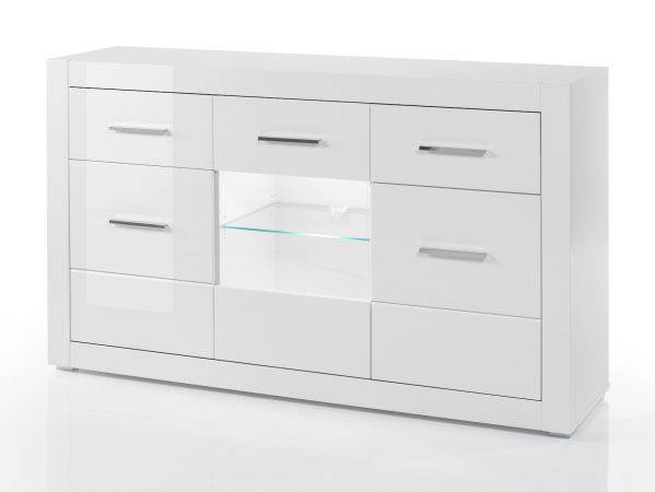 Sideboard Carrara in wei� Hochglanz Wohn- und Esszimmer Kommode 164 x 97 cm