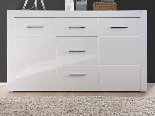 Sideboard Carrara in wei� Hochglanz Wohn- und Esszimmer Kommode 164 x 97 cm