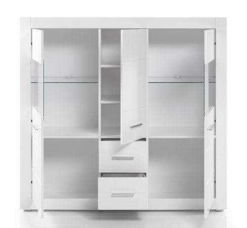Highboard Carrara in wei� Hochglanz Wohn- und Esszimmer Anrichte 149 x 142 cm