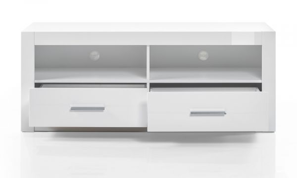Wohnwand Carrara in wei� Hochglanz Wohnkombination 4-teilig 335 x 198 cm