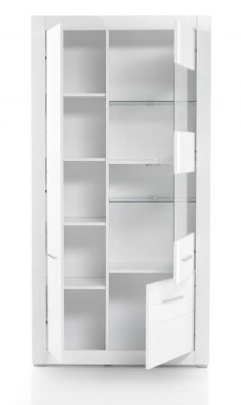 Wohnwand Carrara in wei� Hochglanz Wohnkombination 4-teilig 335 x 198 cm