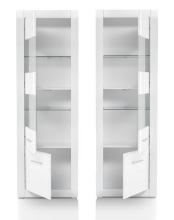 Wohnwand Carrara in wei� Hochglanz Wohnkombination 4-teilig 335 x 198 cm