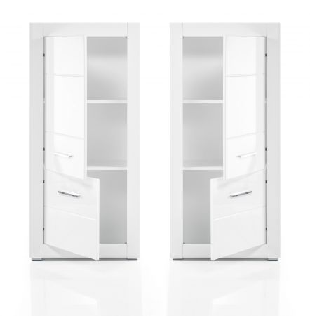 Wohnwand Carrara in wei� Hochglanz Wohnkombination 4-teilig 335 x 170 cm