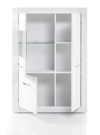 Wohnwand Carrara in wei� Hochglanz Wohnkombination 4-teilig 335 x 170 cm