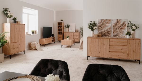 Highboard Bastia in Artisan Eiche Anrichte 81 x 139 cm