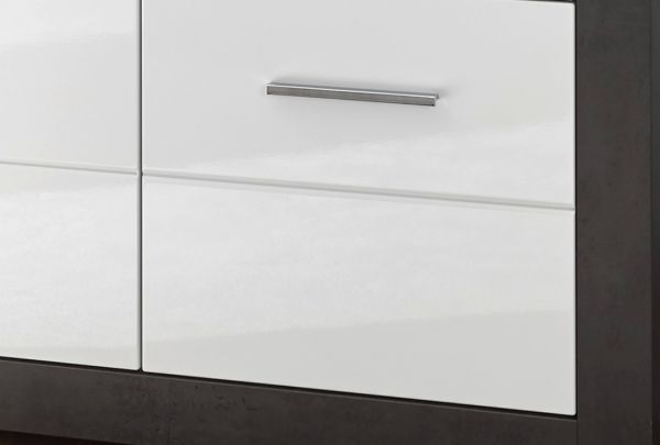 TV-Lowboard Briard in wei� Hochglanz und grau Stone TV Unterteil mit Komforth�he 150 x 61 cm