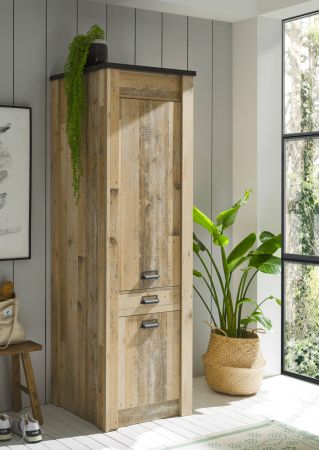 K�che Hochschrank Stove in Used Wood hell und anthrazit K�chenschrank hoch 62 x 201 cm