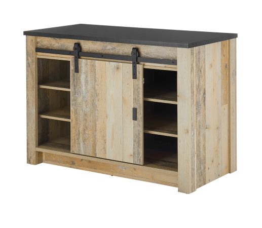 K�che Stove in Used Wood hell und anthrazit K�chenschrank Set 3-teilig