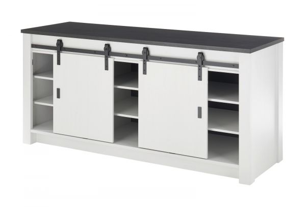 K�chenschrank Stove in wei� Pinie und anthrazit Landhaus K�che Unterschrank f�r Sp�le oder Kochfeld 200 x 93 cm