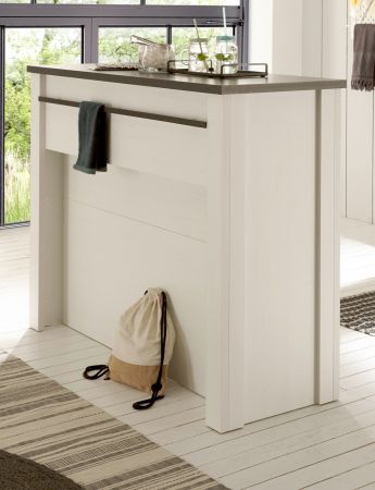K�chentheke Stove in wei� Pinie und anthrazit Landhaus K�cheninsel freistehend 130 cm
