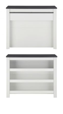 K�chentheke Stove in wei� Pinie und anthrazit Landhaus K�cheninsel freistehend 130 cm
