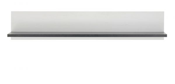 K�chenregal Stove in wei� Pinie und anthrazit Landhaus K�che Wandregal 160 x 30 cm Gew�rzregal
