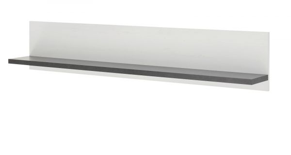 K�chenregal Stove in wei� Pinie und anthrazit Landhaus K�che Wandregal 160 x 30 cm Gew�rzregal