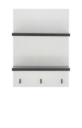 K�chenregal Stove in wei� Pinie und anthrazit Landhaus K�che Wandregal 60 x 84 cm Gew�rzregal