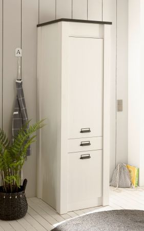 K�che Hochschrank Stove in wei� Pinie und anthrazit Landhaus K�chenschrank hoch 62 x 201 cm
