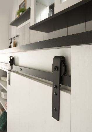 K�che Stove in wei� Pinie und anthrazit Landhaus K�chenschrank Set 4-teilig