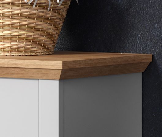 Badezimmer Spiegelschrank Landside in grau und Eiche Artisan Landhaus Badschrank 2-t�rig 78 x 73 cm