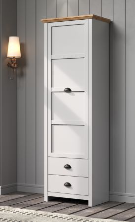Garderobenschrank Landside in grau und Eiche Artisan Landhaus Garderobe oder gro�er Schuhschrank 65 x 201 cm