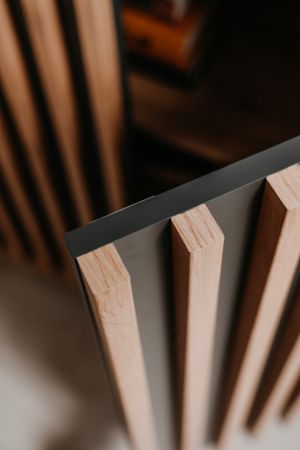 Kommode Madem in Artisan Eiche und Anthrazit mit 3D-Lamellen Wohn- und Esszimmer Sideboard 80 cm