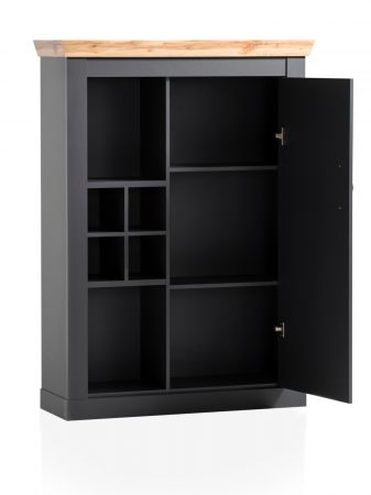 Kommode Ribera in grau und Wotan Eiche Landhaus Wohn- und Esszimmer Highboard 107 x 146 cm