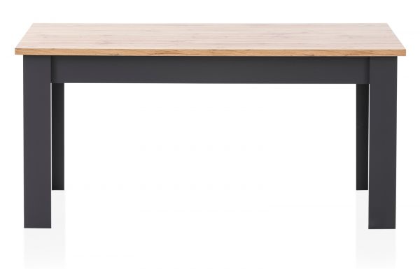 Esszimmer Set Ribera in grau und Wotan Eiche Landhaus Speisezimmer 3-teilig mit Esstisch, Highboard und Sideboard