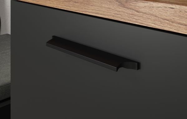 Couchtisch Synnax in grau und Evoke Eiche Beistelltisch mit Stauraum 110 x 60 cm