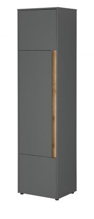 Aktenschrank Center in grau matt und Wotan Eiche Stauraumschrank f�r Homeoffice und B�ro 50 x 200 cm