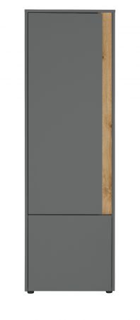 Aktenschrank Center in grau matt und Wotan Eiche Stauraumschrank f�r Homeoffice und B�ro 50 x 158 cm