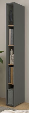 Aktenregal Center in grau matt und Wotan Eiche Standregal f�r Homeoffice und B�ro 20 x 200 cm