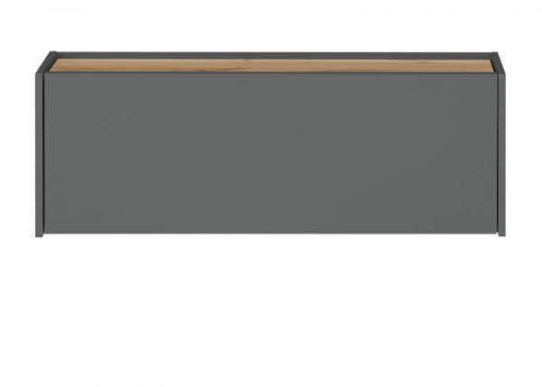 H�ngeschrank Center in grau matt und Wotan Eiche B�roschrank h�ngend f�r Homeoffice 100 cm