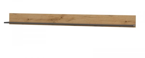 B�roregal Center in Wotan Eiche und grau matt Wandregal f�r Homeoffice und B�ro 170 cm