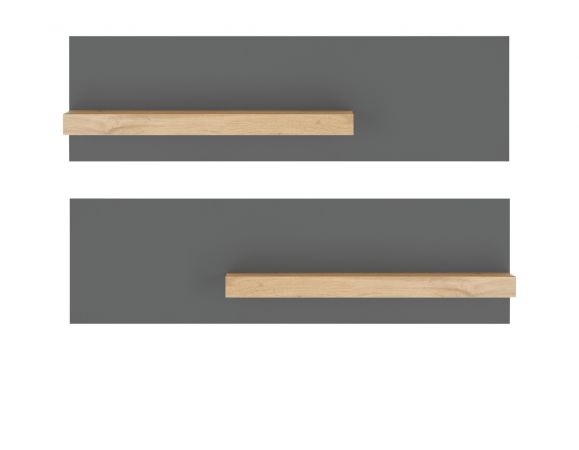 B�roregal Center in grau matt und Wotan Eiche Wandregal f�r Homeoffice und B�ro 140 cm