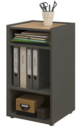 Schreibtisch Regal Center in Grau und Wotan Eiche Container f�r Homeoffice und B�ro 40 x 70 cm